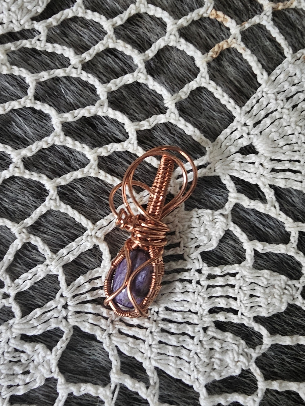 Handmade Copper Wire Wrapped Chariot Pendant